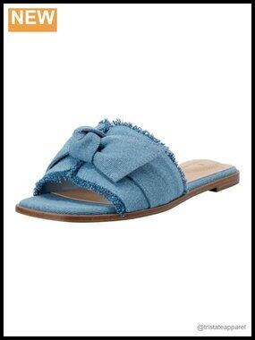 Bandolino Vallen Flat Slide Sandals with Bow and Open Toe